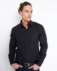 Hemden - Zwart hemd met geborduurde print