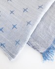 Breigoed - Blauwe sjaal met sterrenprint