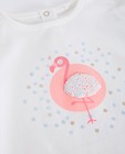 T-shirts - T-shirt met flamingoprint + pailletten