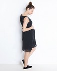 Kleedjes - Zwarte crêpe jurk met stippenprint