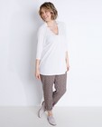 T-shirts - Witte stretchy V-hals blouse