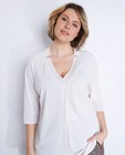 T-shirts - Witte stretchy V-hals blouse