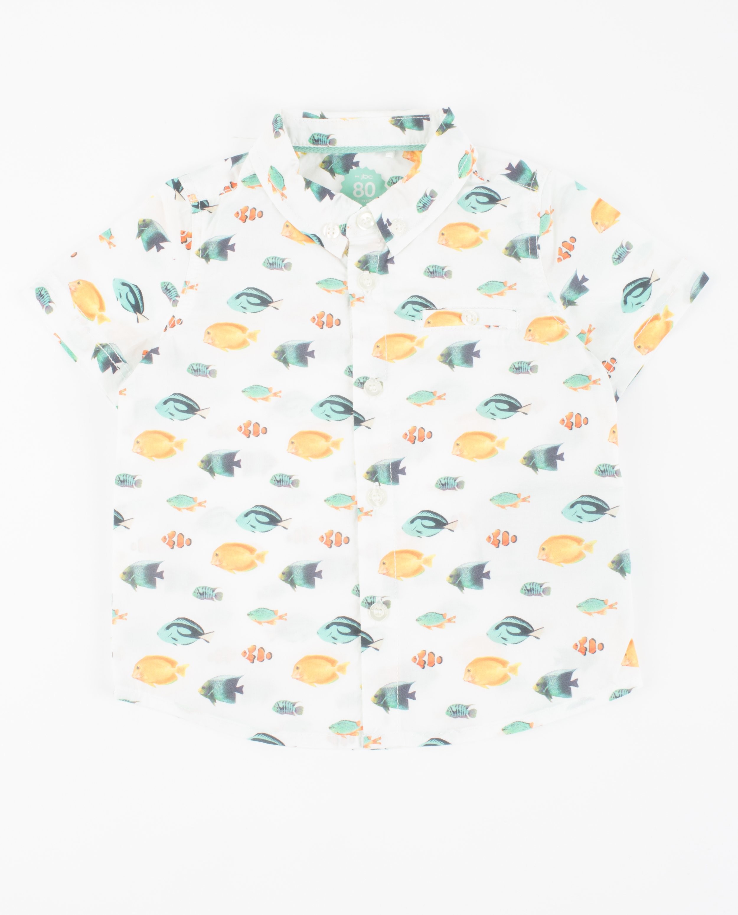 Wit hemd met vissenprint - null - JBC