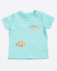 Mintgroen T-shirt met vissenprint - null - JBC
