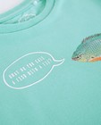 T-shirts - Mintgroen T-shirt met vissenprint