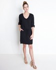 Zwarte crêpe jurk met lange mouwen - null - JBC