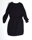Robes - Zwarte crêpe jurk met lange mouwen