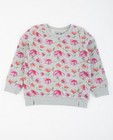 Sweats - Lichtgrijze sweater met bloemenprint