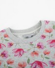 Sweaters - Lichtgrijze sweater met bloemenprint