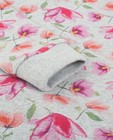 Sweats - Lichtgrijze sweater met bloemenprint