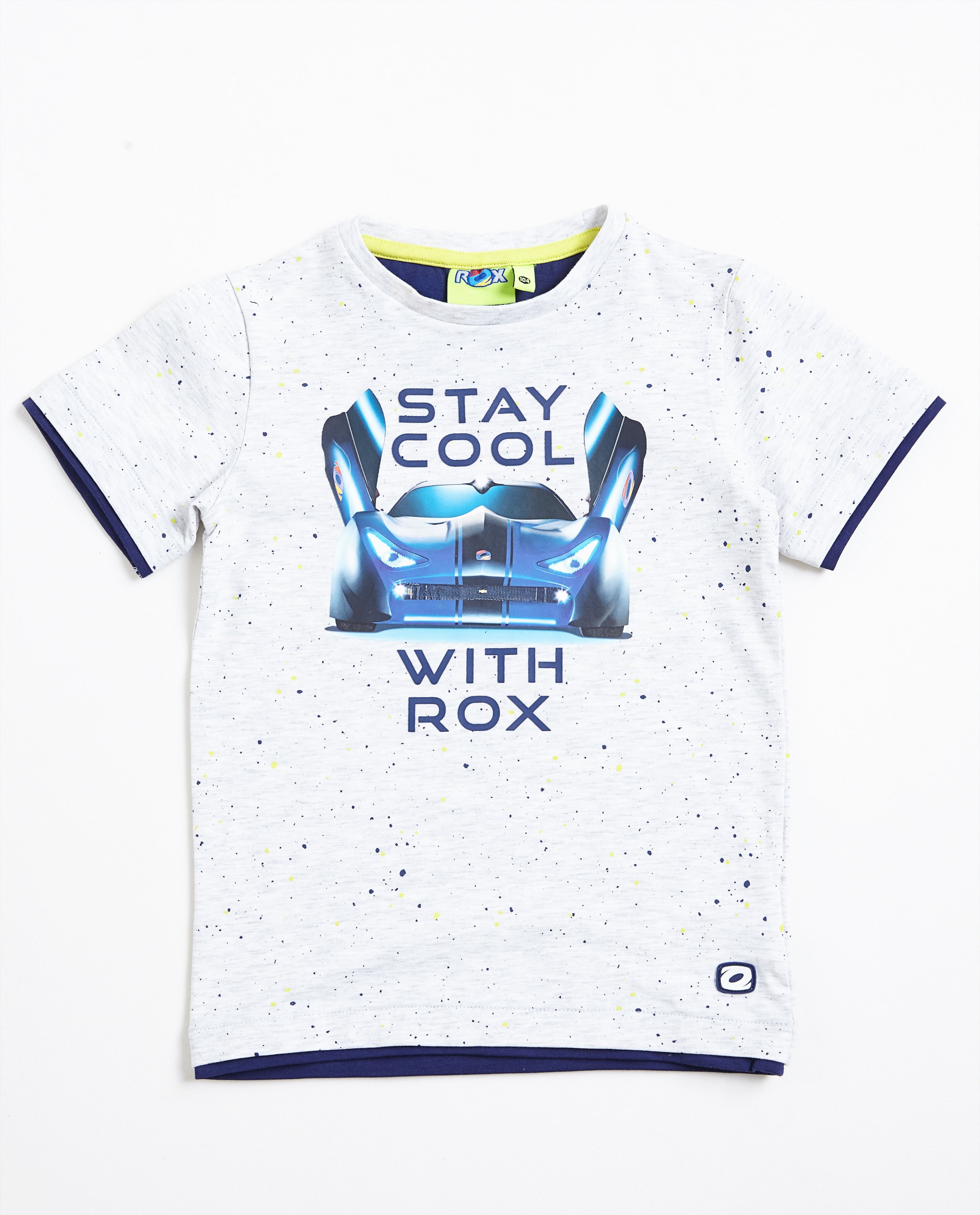 T-shirts - Lichtgrijs T-shirt met print Rox