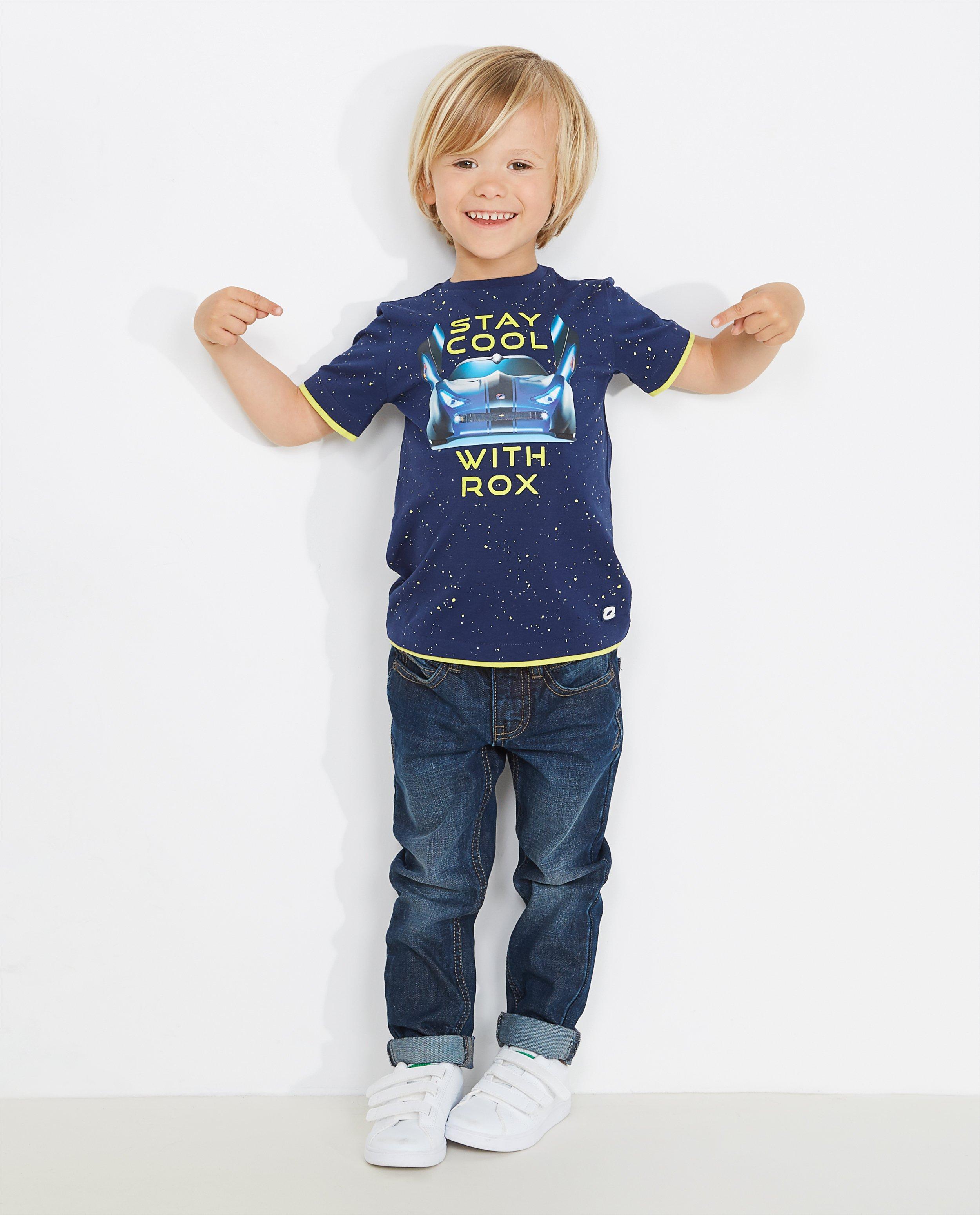 Donkerblauw T-shirt met print Rox - null - Rox