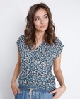 Hemden - Donkergrijze blouse met bloemenprint