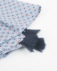 Bonneterie - Blauwe sjaal met grafische print