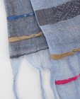 Breigoed - Grijsblauwe sjaal met franjes