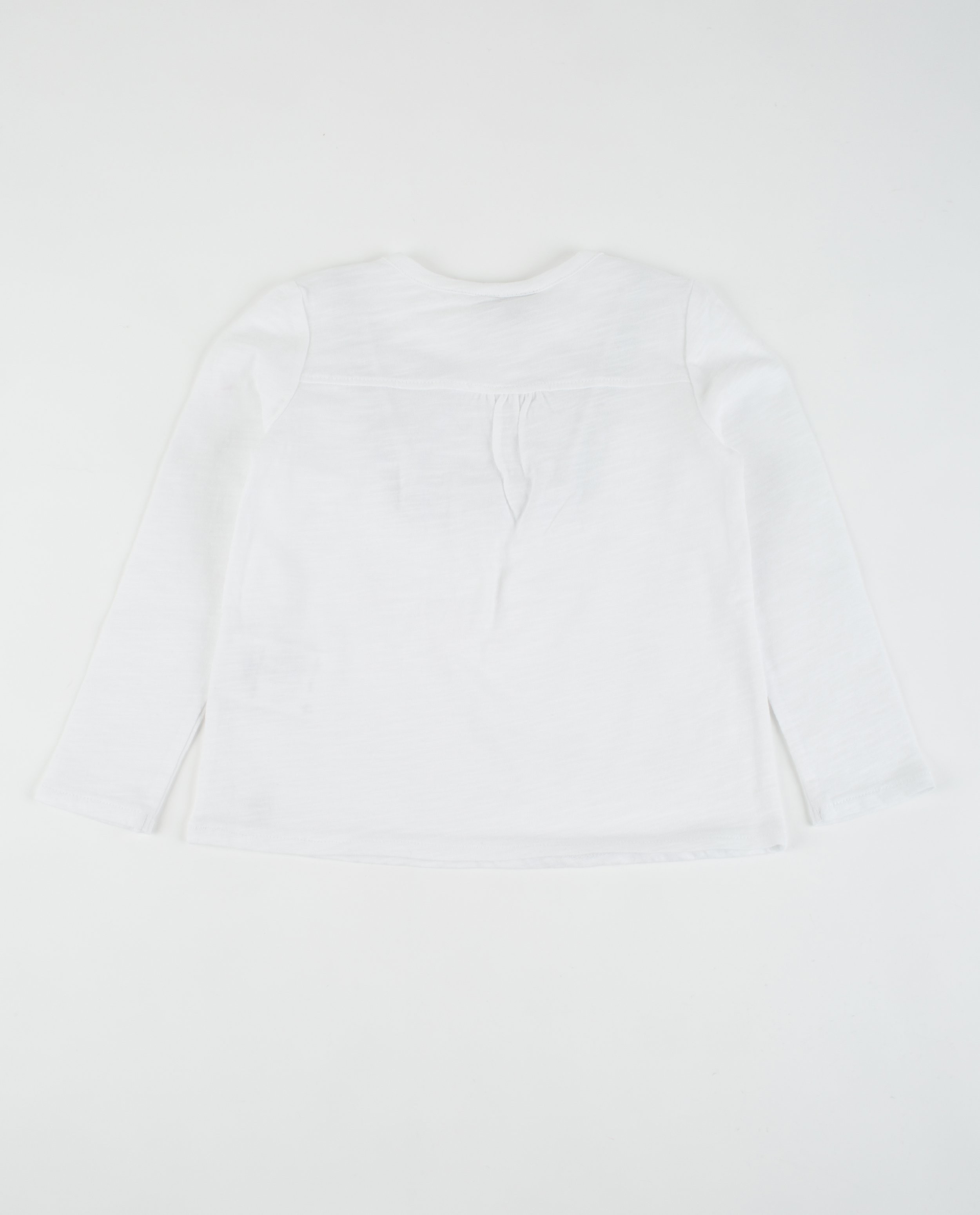 T-shirts - Witte longsleeve met borduursel