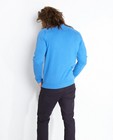 Truien - Blauwe V-hals trui met slim fit
