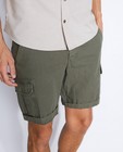 Shorts - Beige cargoshort met comfort fit
