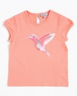 T-shirts - Donkerroze T-shirt met vogelprint