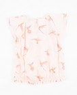 Chemises - Lichtroze blouse met vogelprint