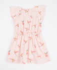 Robes - Poederroze jurk met vogelprint
