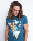 T-shirts - Blauwgrijs T-shirt met grafische print