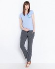 Pantalons - Marineblauwe soepele broek met print