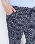 Pantalons - Marineblauwe soepele broek met print