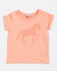 T-shirts - Geel T-shirt met reliëf van giraf