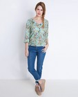 Mintgroene blouse met florale print - null - JBC