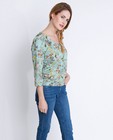 Hemden - Mintgroene blouse met florale print