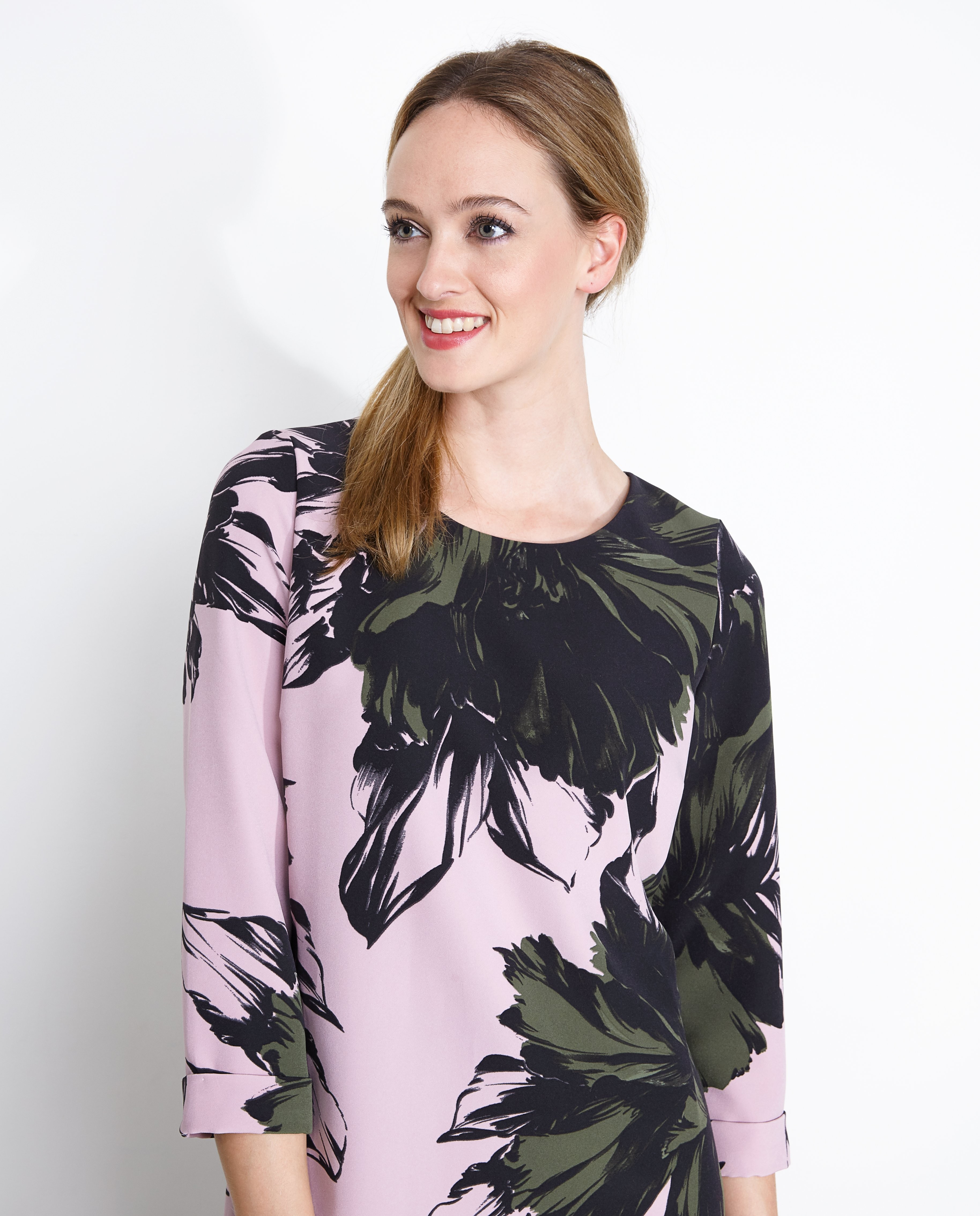 Lavendelroze jurk met bold print - null - JBC