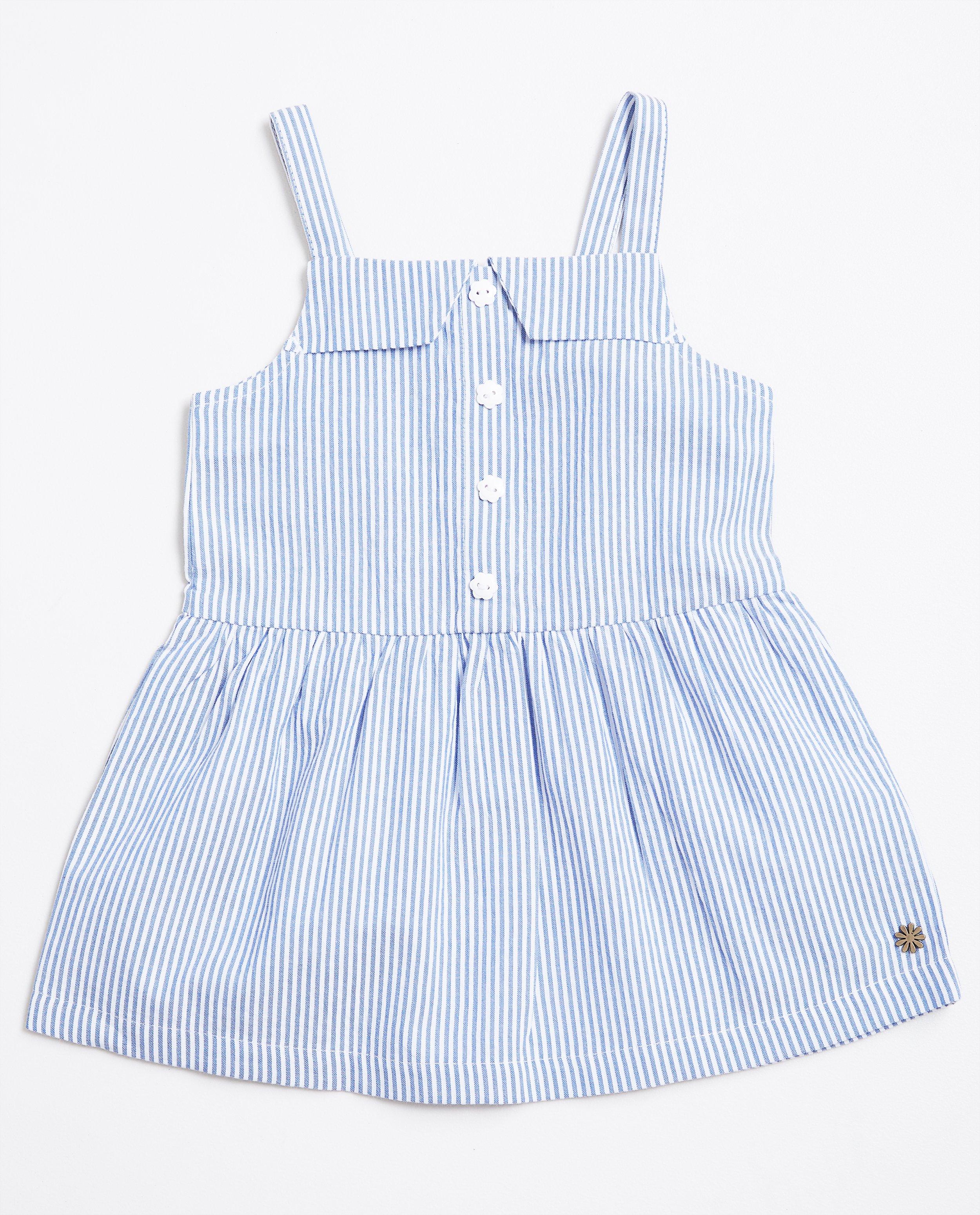 Blauw-wit gestreepte jurk - null - JBC