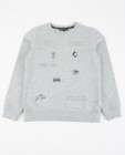Grijze sweater met print + reliëf - null - JBC