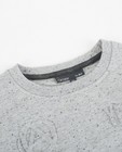 Sweaters - Grijze sweater met print + reliëf