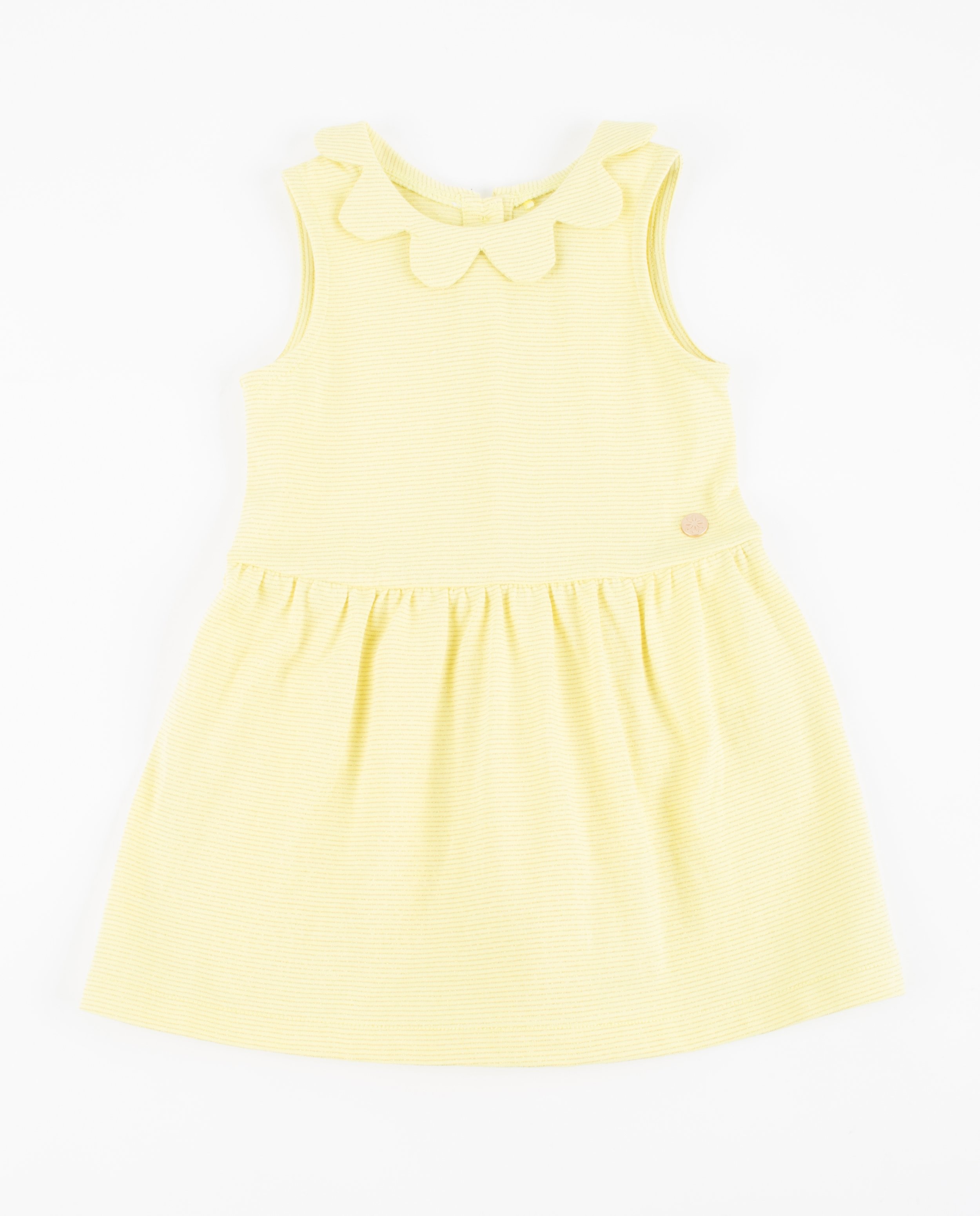 Gele gestreepte jurk met gouddraad - null - JBC