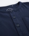 T-shirts - Marineblauw T-shirt met knopenrij