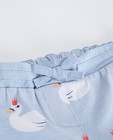 Shorts - Hemelsblauwe short met zwanenprint