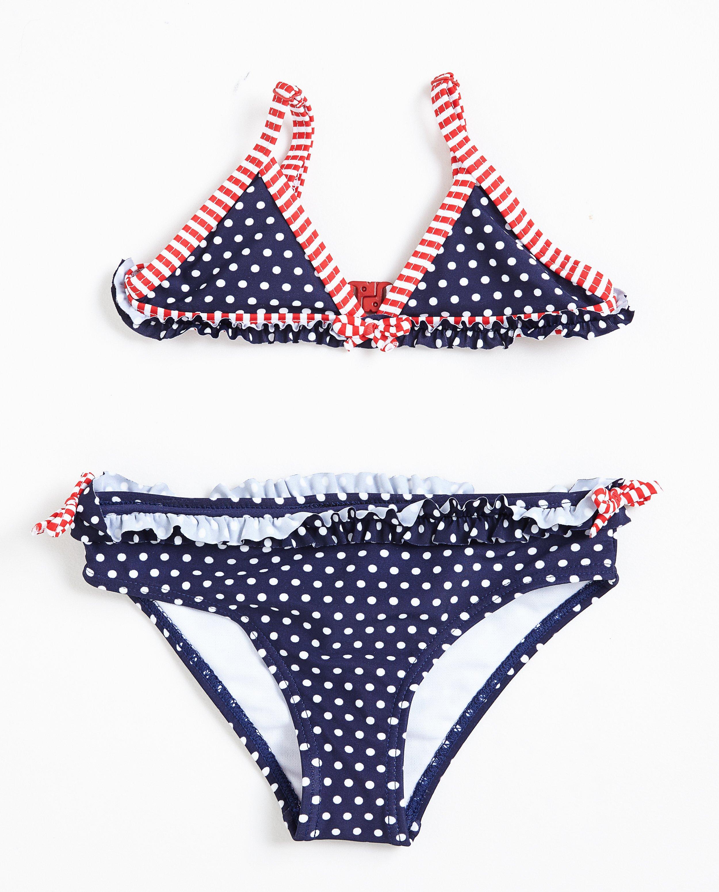 Donkerblauwe bikini met polkadots - null - JBC