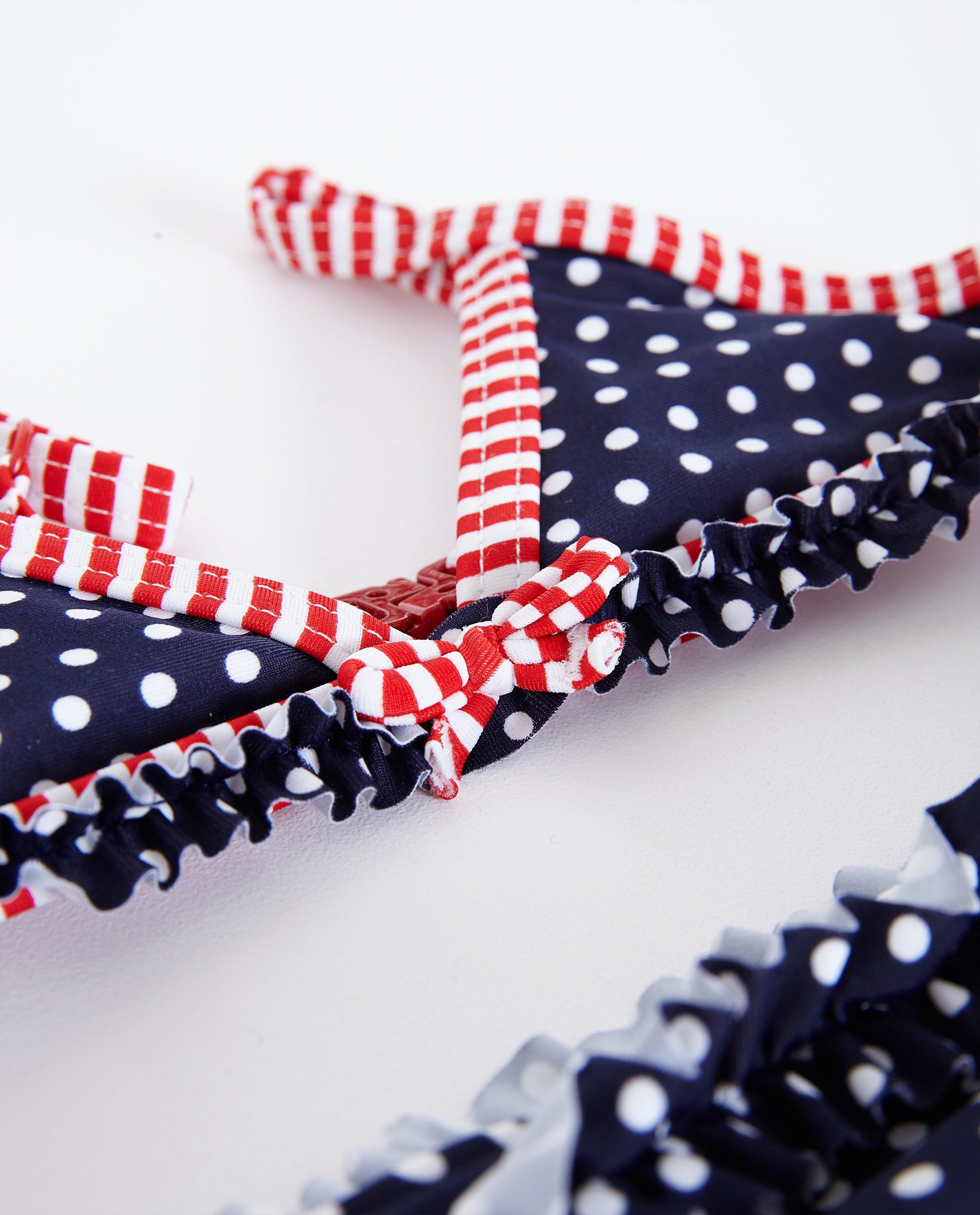 Zwemkleding - Donkerblauwe bikini met polkadots