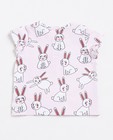 T-shirts - Lichtroze T-shirt met konijnenprint