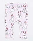 Pantalons - Lichtroze legging met konijnenprint
