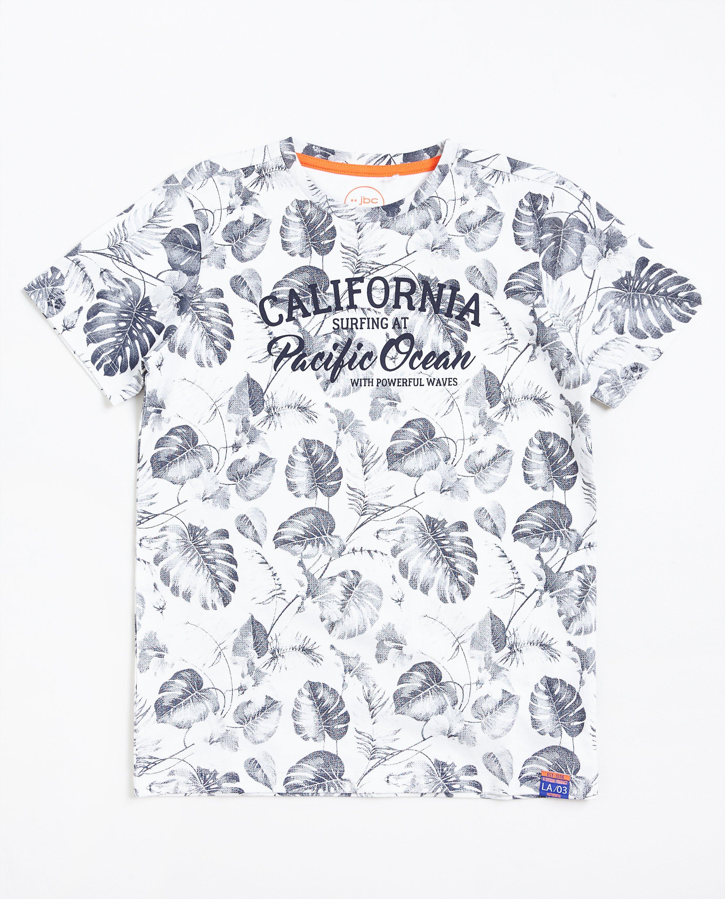 Wit T-shirt met tropische print - null - JBC
