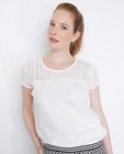 Hemden - Wit T-shirt met gaatjespatroon