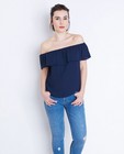 Hemden - Marineblauwe off-shoulder top