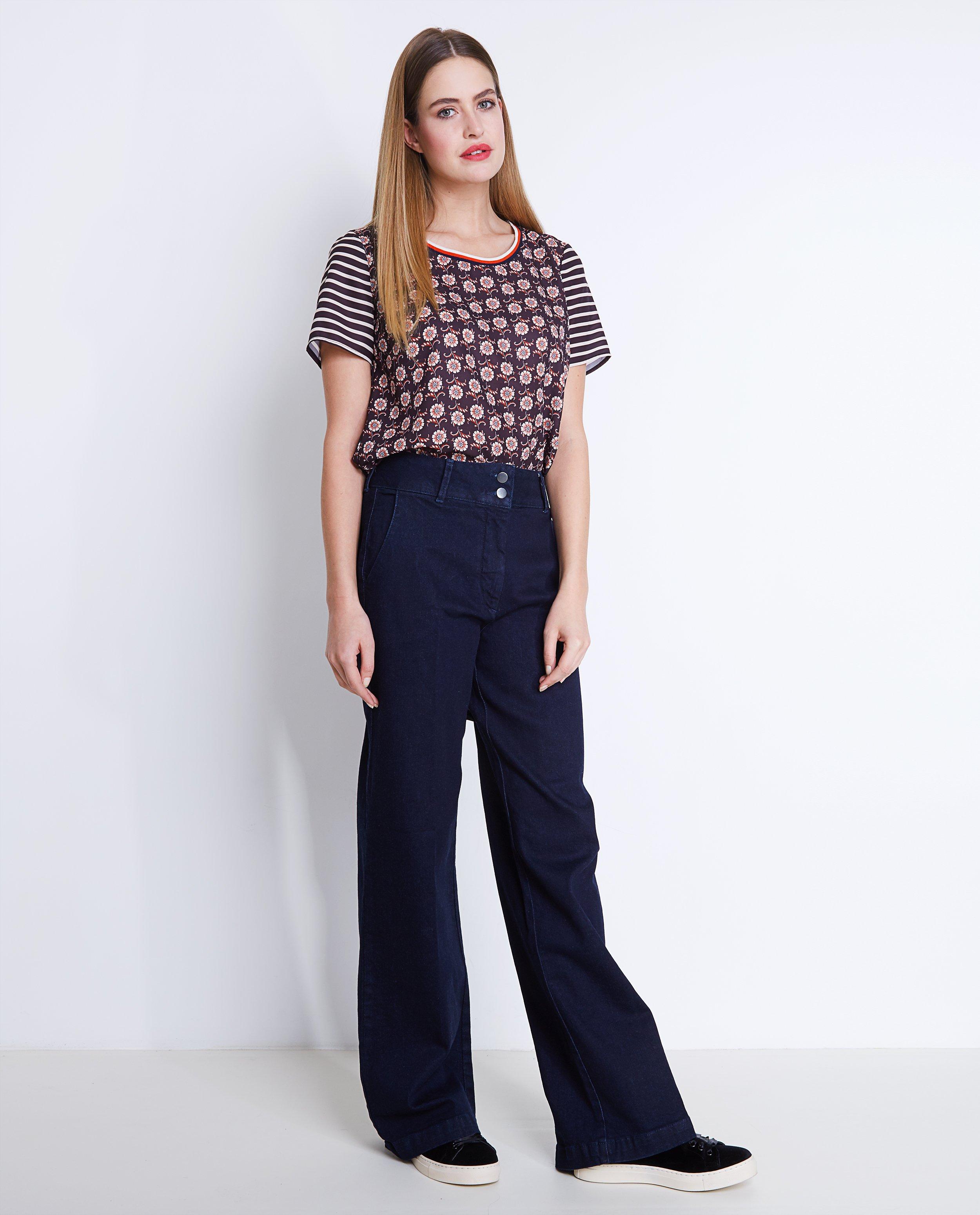 Donkerblauwe flared jeans - Product Detail - donkerblauw - afbeelding nummer 1