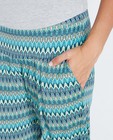 Pantalons - Turkooizen broek met allover print