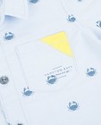 Hemden - Lichtblauw hemd met krabbenprint