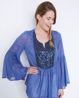 Hemden - Lavendelblauwe blouse met pailletten