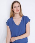 Chemises - Blauwe crêpe blouse